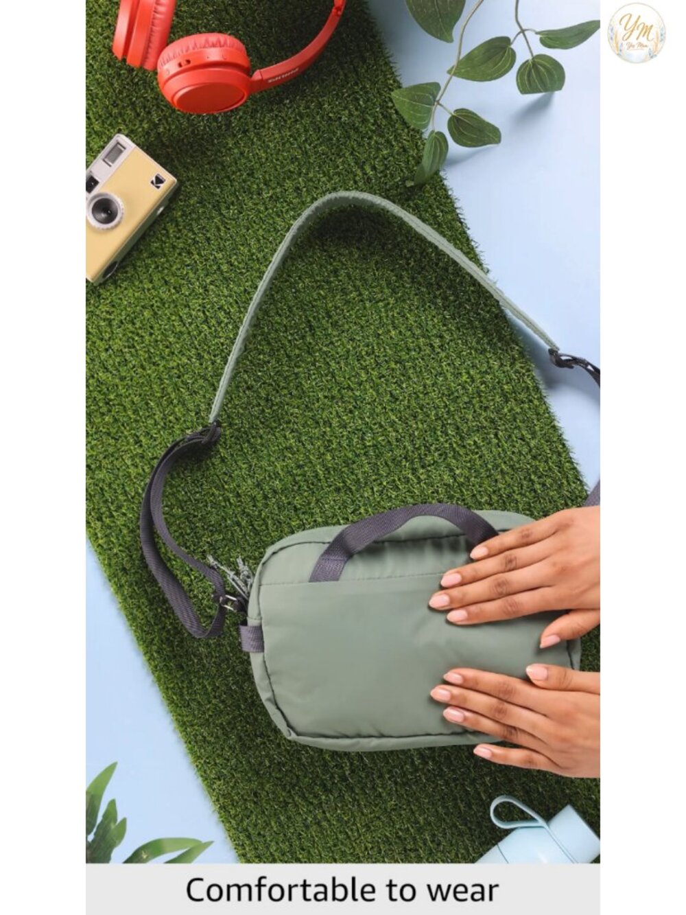 Recycled Polyamide 3L Crossbody Sling Bag with Padded Strap - Picture 5 of 5